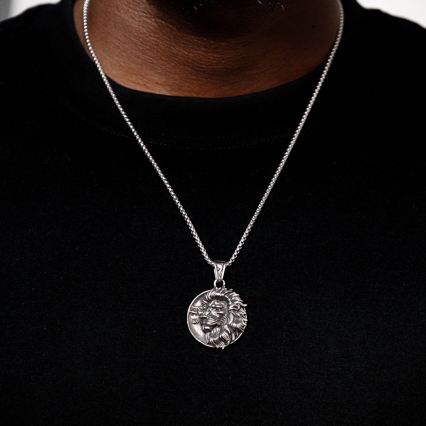 Lion pendant & chain.