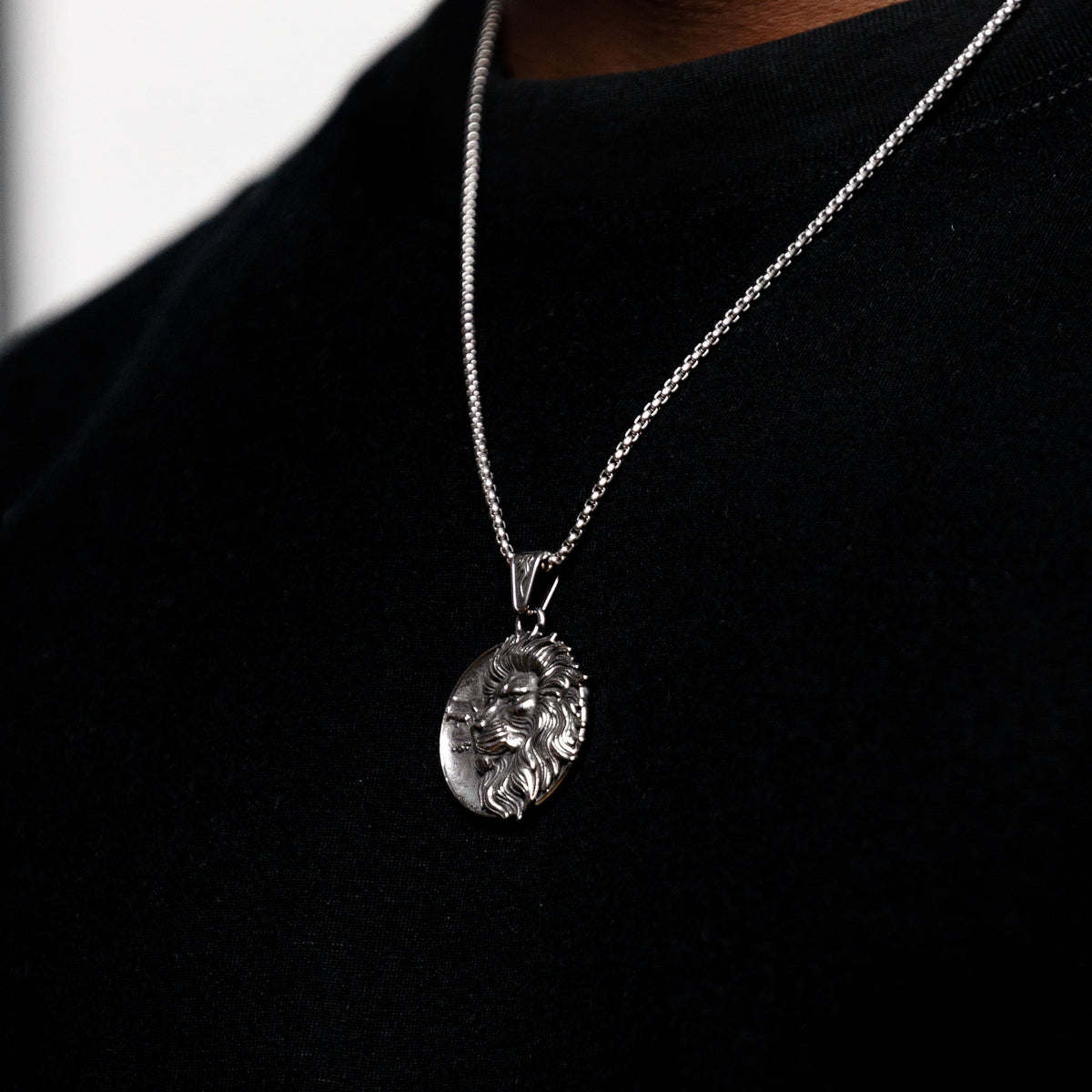 Lion pendant & chain.