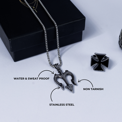 Trident pendant & chain.