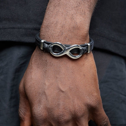 Infinity leather bracelet
