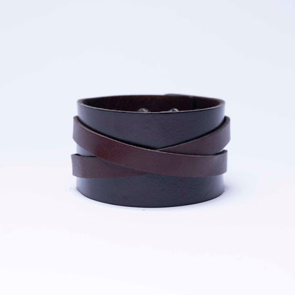 Biker leather bracelet - Brown