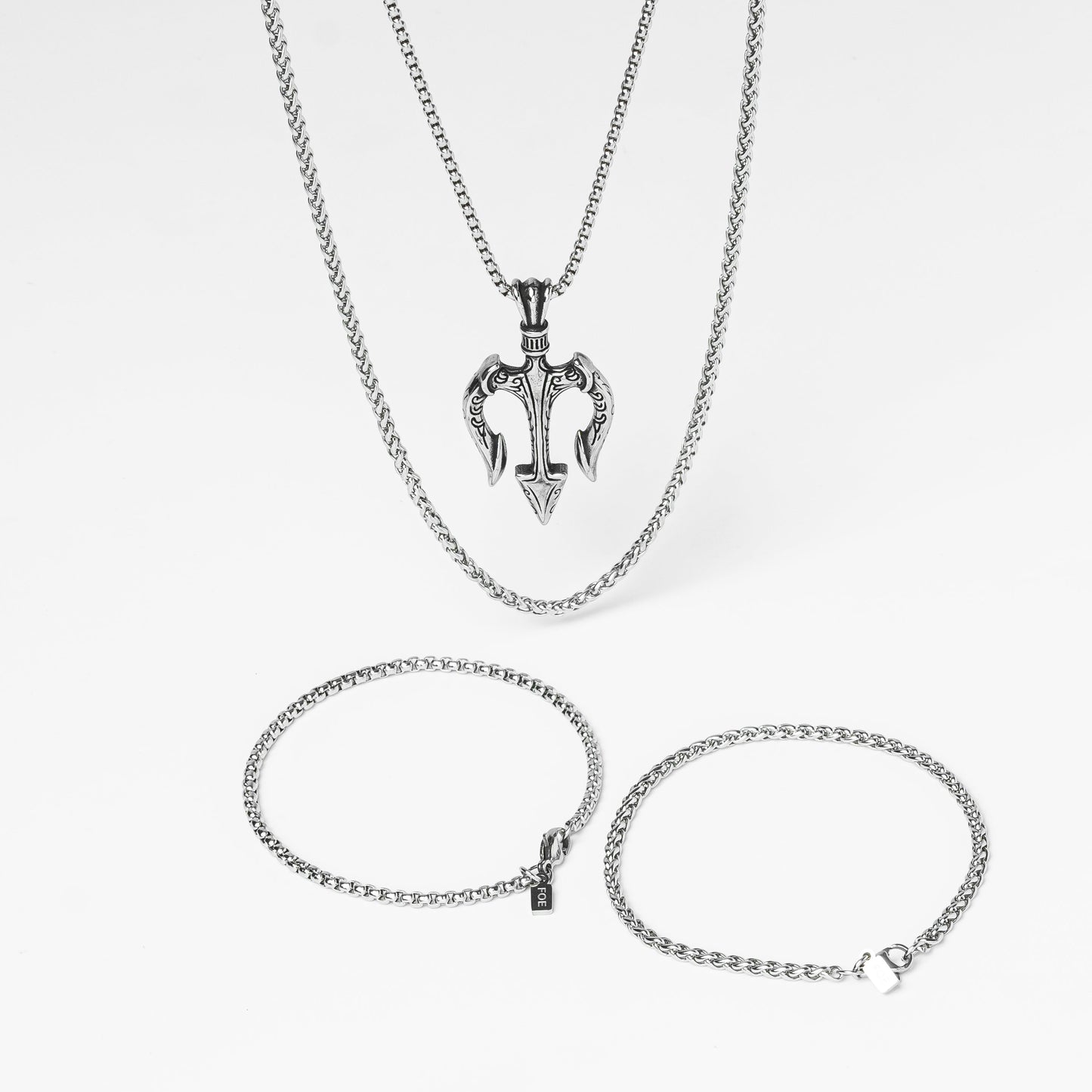 Wheat X Trident 3mm set(Silver)