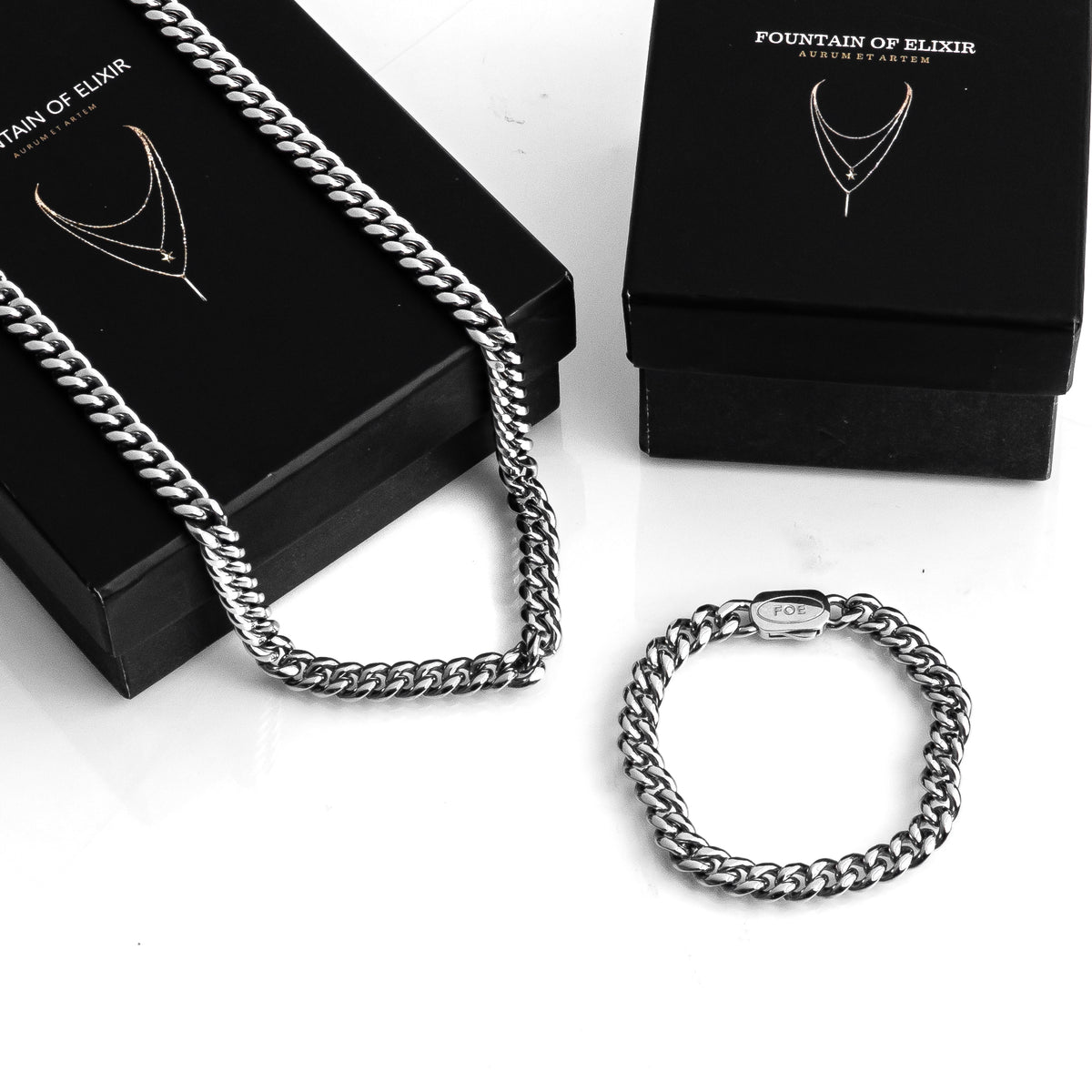 Cuban 8mm set (Silver)